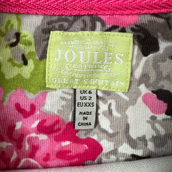 Joules Gray Floral Knit Short Sleeve Dress Sz 2 - Picture 3 of 8